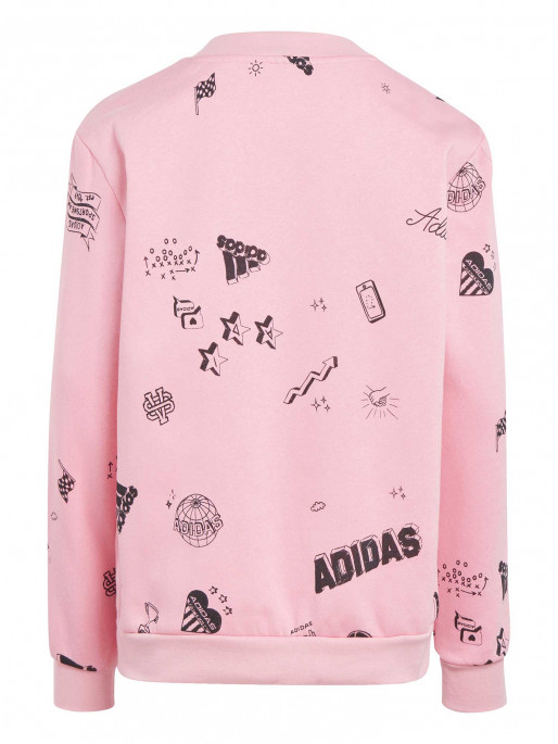 ADIDAS SPORTSWEAR Brand Love Allover Print Crew Sweatshirt Kids