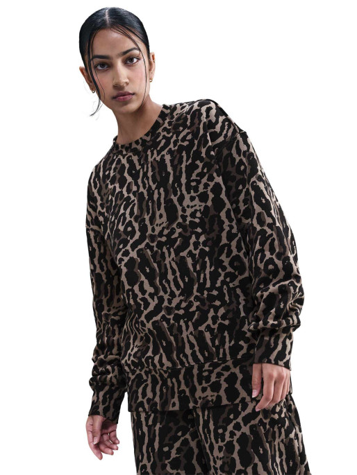 NIKE Bluza W Nsw Phnx Flc Os Aop Crew