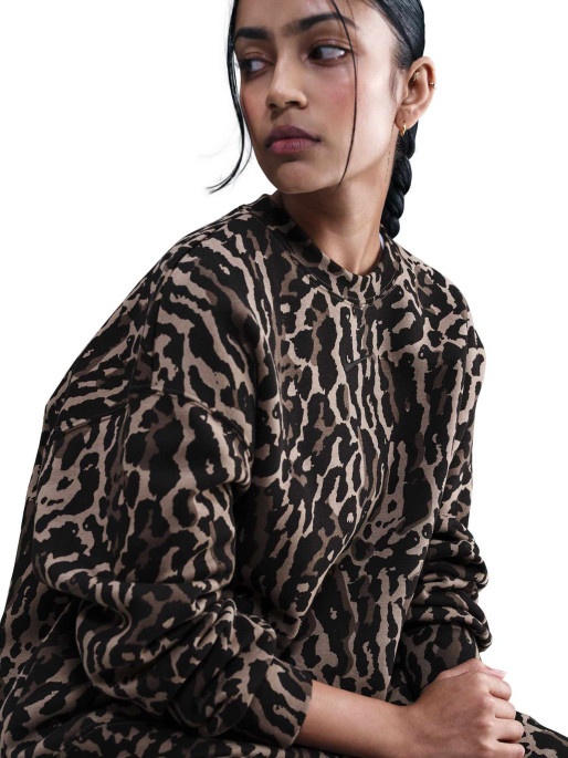 NIKE Bluza W Nsw Phnx Flc Os Aop Crew