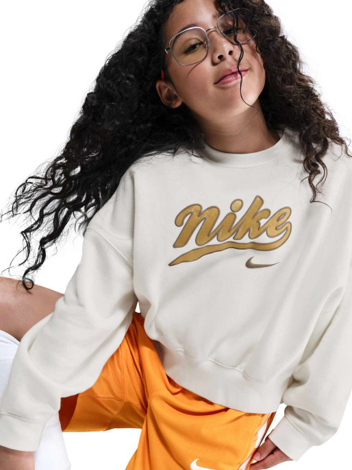 NIKE Bluza G Nsw Trend Flc Crp Crew