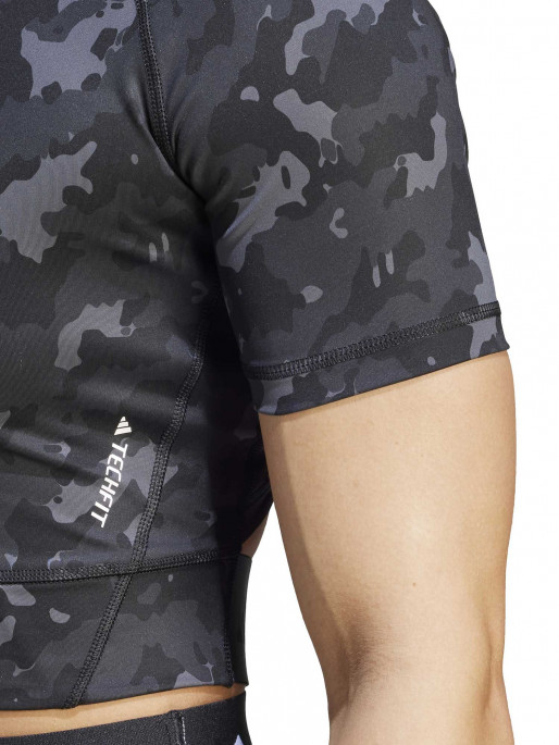 ADIDAS PERFORMANCE Techfit Camo Print Crop Training Tee