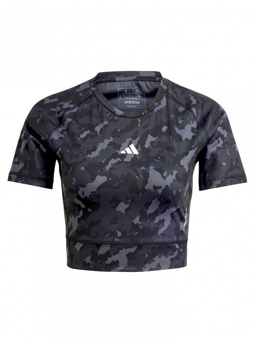 ADIDAS PERFORMANCE Techfit Camo Print Crop Training Tee