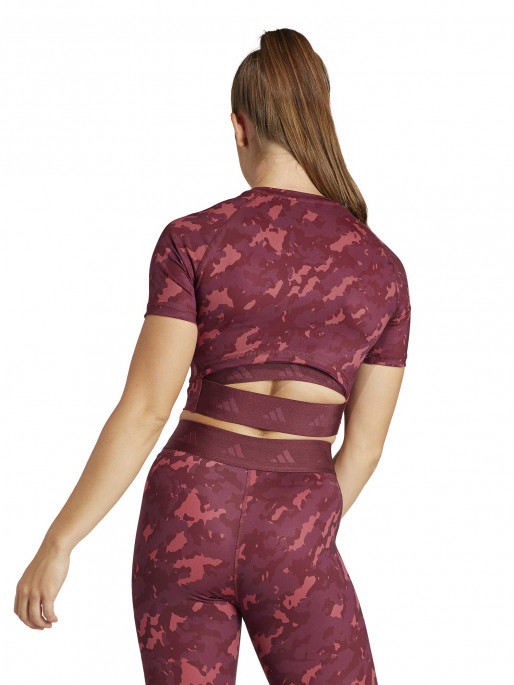 ADIDAS PERFORMANCE Techfit Camo Print Crop Training Tee