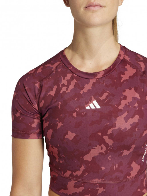 ADIDAS PERFORMANCE Techfit Camo Print Crop Training Tee