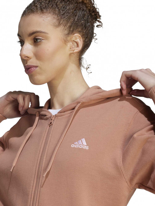 Adidas women's essentials clearance linear full zip hoodie