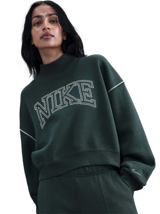 NIKE Top W NSW PHNX FLC LOGO MOCK NECK