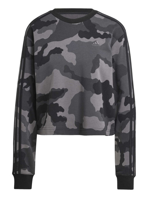 ADIDAS SPORTSWEAR Essentials 3-Stripes Camo-Print Cropped Sweatshirt