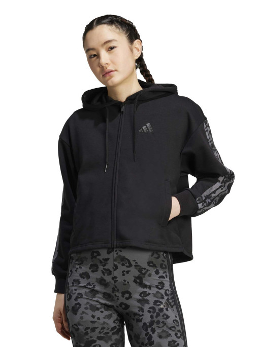ADIDAS SPORTSWEAR Animal Print 3-Stripes French Terry Hoodie