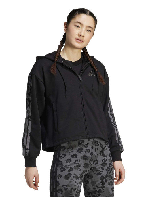 ADIDAS SPORTSWEAR Animal Print 3-Stripes French Terry Hoodie
