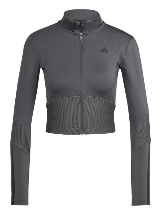 ADIDAS PERFORMANCE Sports Top Hyperglam Rib Zip Thru Cover Up