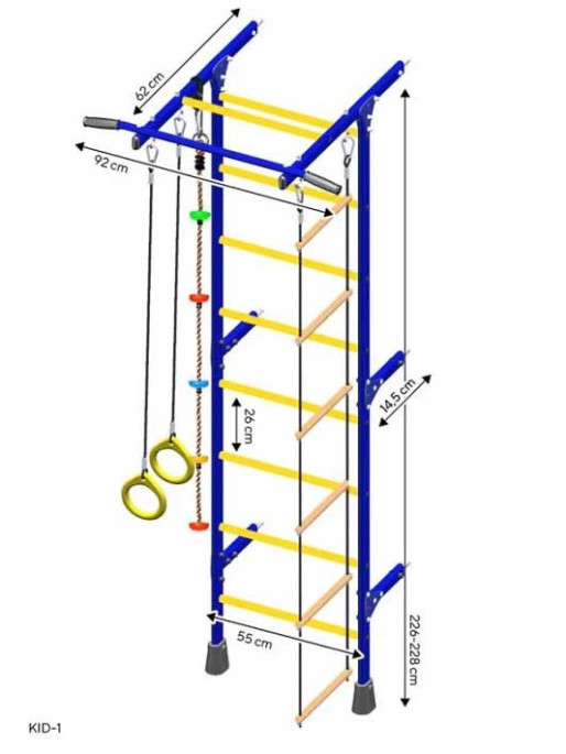 RESTPRO Шведска стена метална с аксесоари