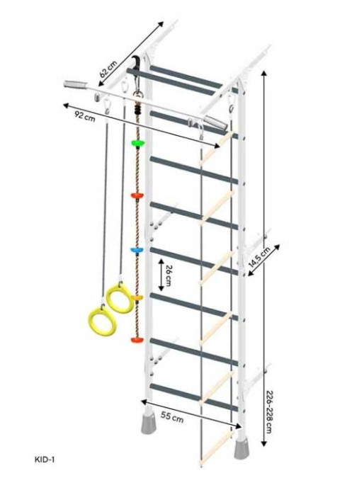 RESTPRO Шведска стена метална с аксесоари