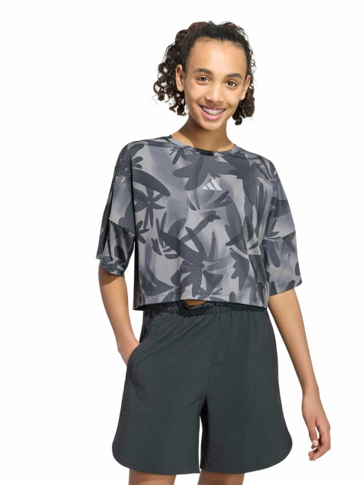 ADIDAS Тениска SPORT ICONS ALLOVER PRINTED CROPPED