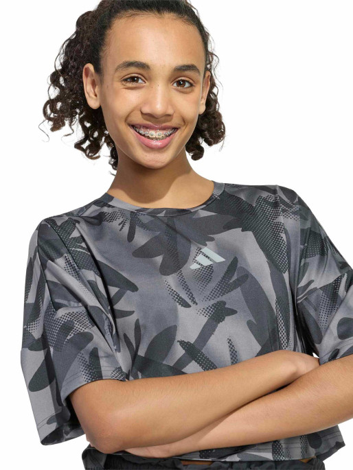 ADIDAS Тениска SPORT ICONS ALLOVER PRINTED CROPPED