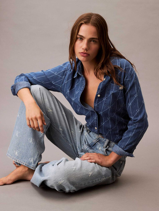 Calvin Klein Jeans Blugi Th Wd Lg Ck Dstrssd