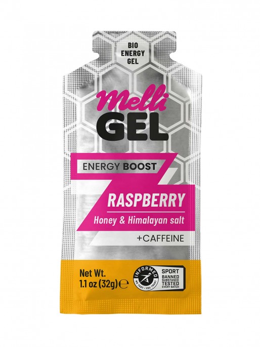 MELLIGEL Био меден енергиен гел Малина + caffeine 32грх12бр