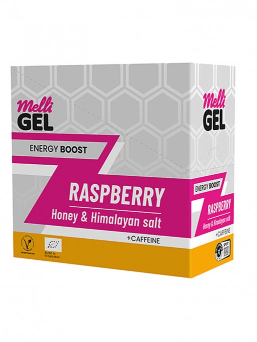 MELLIGEL Био меден енергиен гел Малина + caffeine 32грх12бр