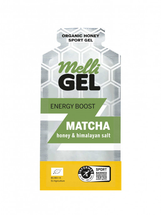 MELLIGEL Био меден енергиен гел Зелен чай 32гр.х12бр