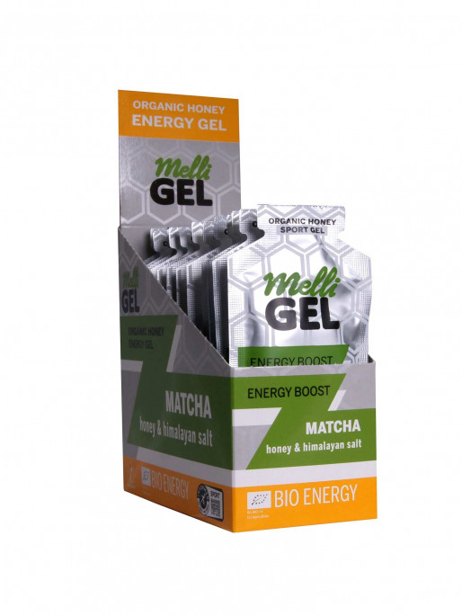 MELLIGEL Био меден енергиен гел Зелен чай 32гр.х12бр