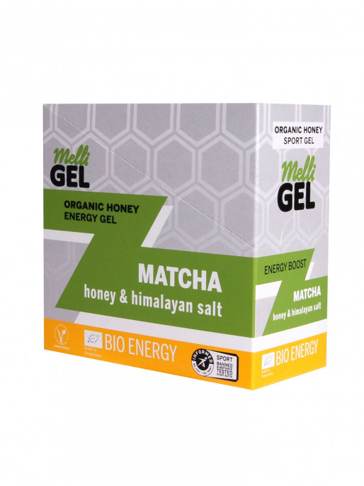 MELLIGEL Био меден енергиен гел Зелен чай 32гр.х12бр