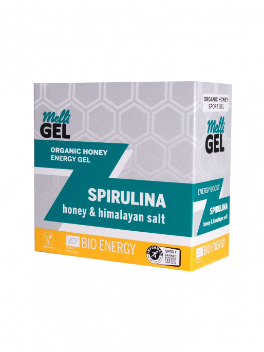 MELLIGEL Био меден енергиен гел Спирулина 32гр.х12бр