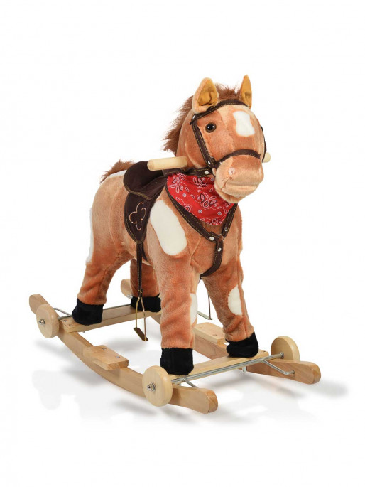 MONI Люлка плюшена кон Thunder с колелца