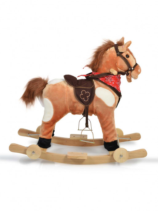 MONI Люлка плюшена кон Thunder с колелца