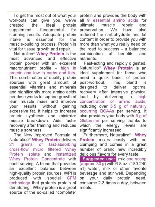 NATURALICO Протеин Whey Protein 2 lbs - ванилов сладолед