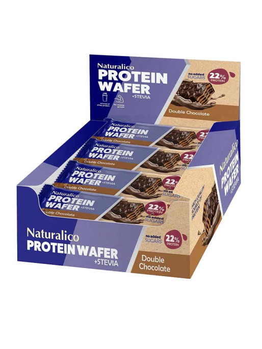 NATURALICO Протеинови вафли 16 x 40g - двоен шоколад