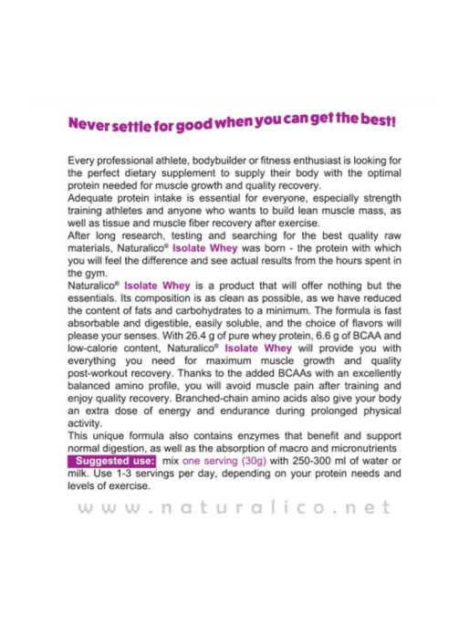 NATURALICO Протеин Isolate Whey 4 lb - ягодов йогурт