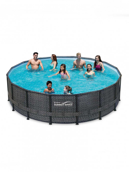 SUMMER WAVES Pool Elite Frame imitation RATTAN 427x107cm