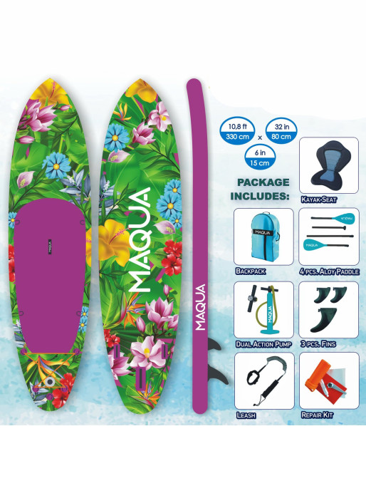 MAQUA SUP set FLOWERS KAYAK KIT 330/80/15