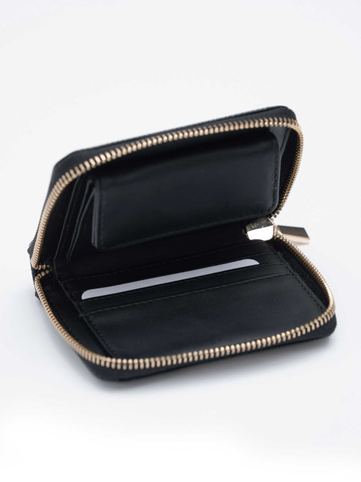 GUESS Laurel Small Zip Around Wallet – Schwarze Geldbörse Aus PU, Mit Münzfach Und Kartenfächern