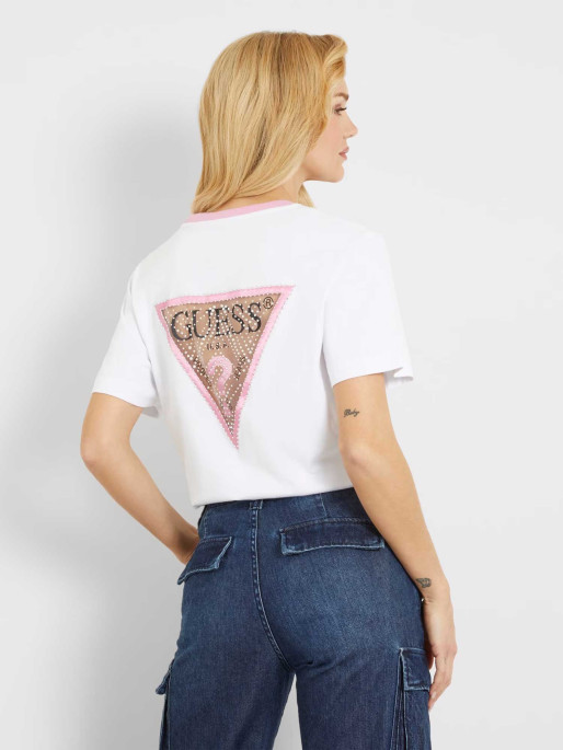 GUESS Tricou Ss Cn Mesh Triangle