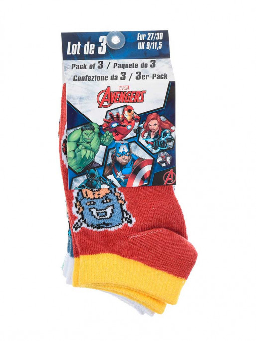 Marvel Superhero Ankle Socks 3 Pack, Kids