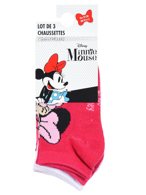 KIDS MOVIE HEROES Sosete - set 3 perechi Minnie