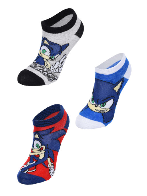 KIDS MOVIE HEROES Sosete - set 3 perechi Sonic