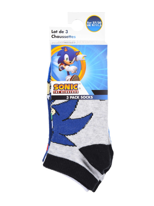 KIDS MOVIE HEROES Sosete - set 3 perechi Sonic