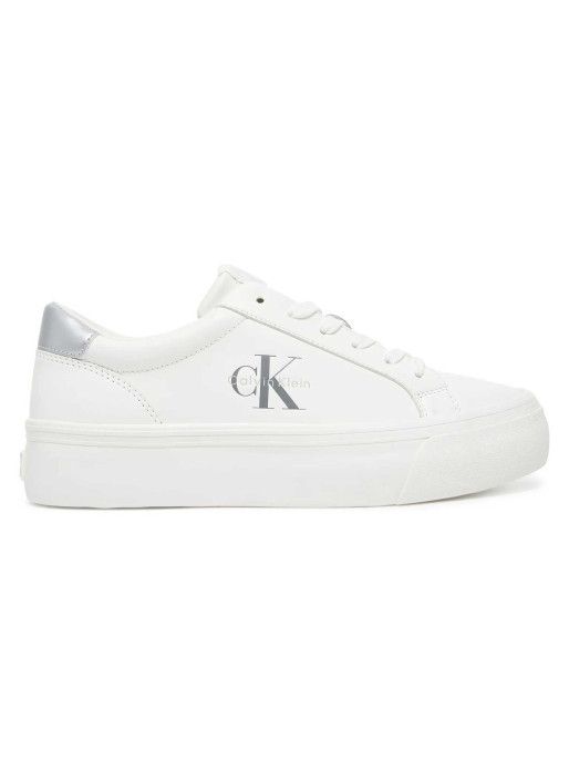 Calvin Klein Jeans Shoes VULC FLATF LTH SILVER LOGO TAG