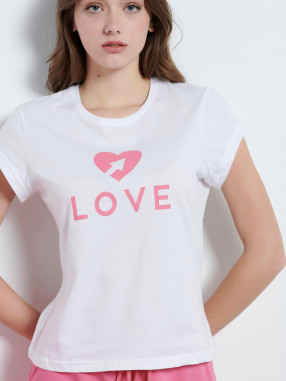 BODY TALK Κοντομάνικη Μπλούζα W Love