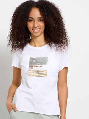 BODY TALK Κοντομάνικη Μπλούζα W SNAPS