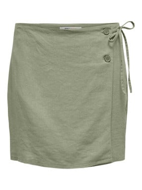 ONLY Women's Skirt ONLCARO MW Wrap Linen BL Skirt CC PNT