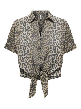 ONLY Риза ONLNOVA LIFE VIS S/S KNOT SHIRT AOP