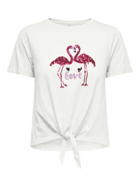 ONLY Тениска ONLDORA S/S KNOT FOLD-UP TOP JRS