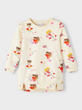 NAME IT Παιδική Μακρυμάνικη Μπλούζα NMFLIVA SWEAT TUNIC BOX BRU