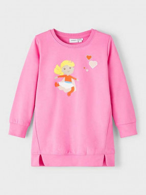 NAME IT Bluza Nmfliva Sweat Tunic Box Bru