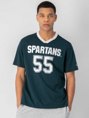 CHAMPION Κοντομάνικη Μπλούζα Forest Green College Logo