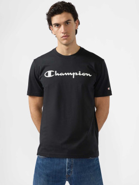CHAMPION Κοντομάνικη Μπλούζα Script Logo Black