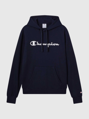 CHAMPION Μακρυμάνικη Μπλούζα Fleece Hoodie Script Logo navy blue