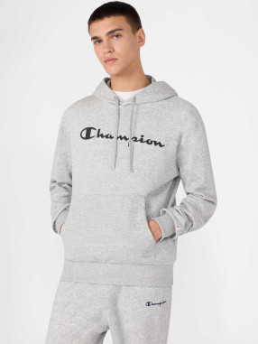 CHAMPION Μακρυμάνικη Μπλούζα Fleece Hoodie Script Logo navy blue